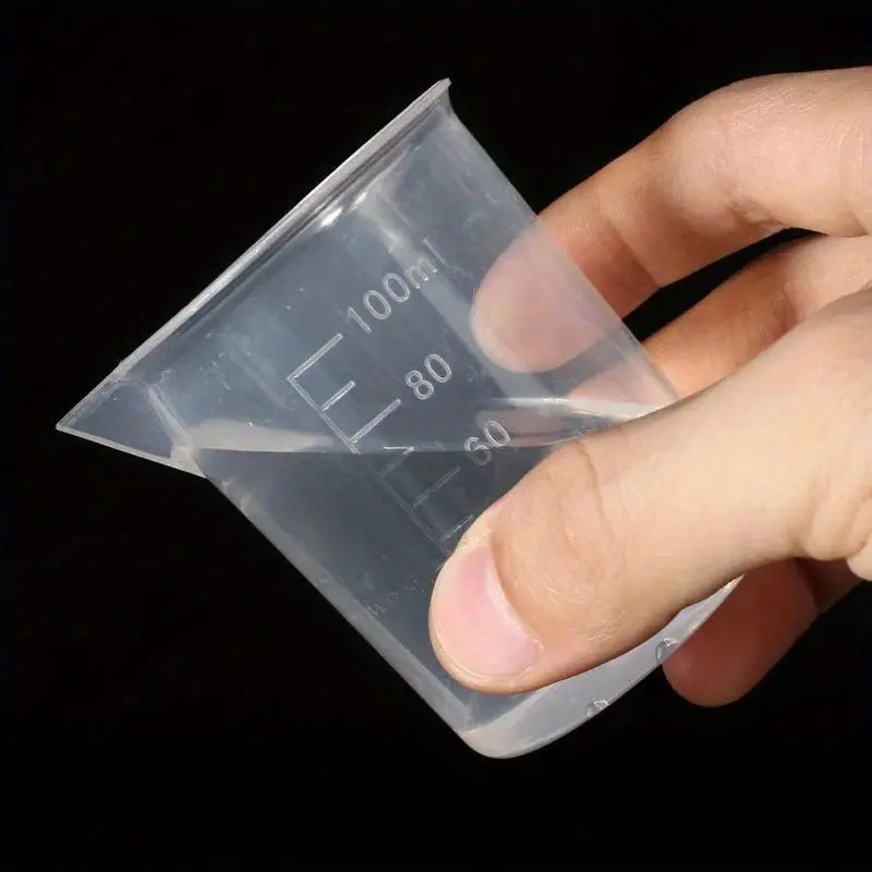 1pcs 100ml Test Liquid Measuring Cups Plastic Transparent Lab Beaker Graduated Mug Beaker Kitchen Tools Laboratory Volumetric Measuring Cups