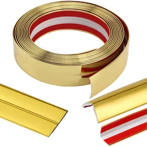 Gold 22 Feet Flexible Inside & Outside Corner Trim Molding, Peel and Stick Molding Trim for Walls, Corner Trim molding, Wall Corner Protector Waterproof Wood