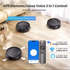 3 in 1 Smart Robot Vacuum and Mop Cleaner, 5000Pa Robotic Floor Cleaner with App Remote Voice Control, Auto Charging, Pet Hair Vacuum