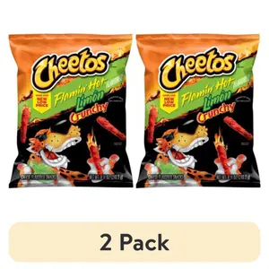 Cheetos Crunchy Flamin' Hot Limon, Cheese Flavored Snacks, 8.5 ounce Bag  (Pack of 2)