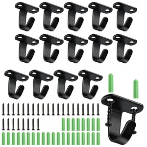 15 Pack Matte Black Wall Hooks – Heavy Duty Stainless Steel Coat Hooks with Screws and Anchors, Decorative Single Prong Hooks for Hanging Coats, Hats, Towels, Bags, Keys, Bathroom, Bedroom, Entryway and Home Improvement
