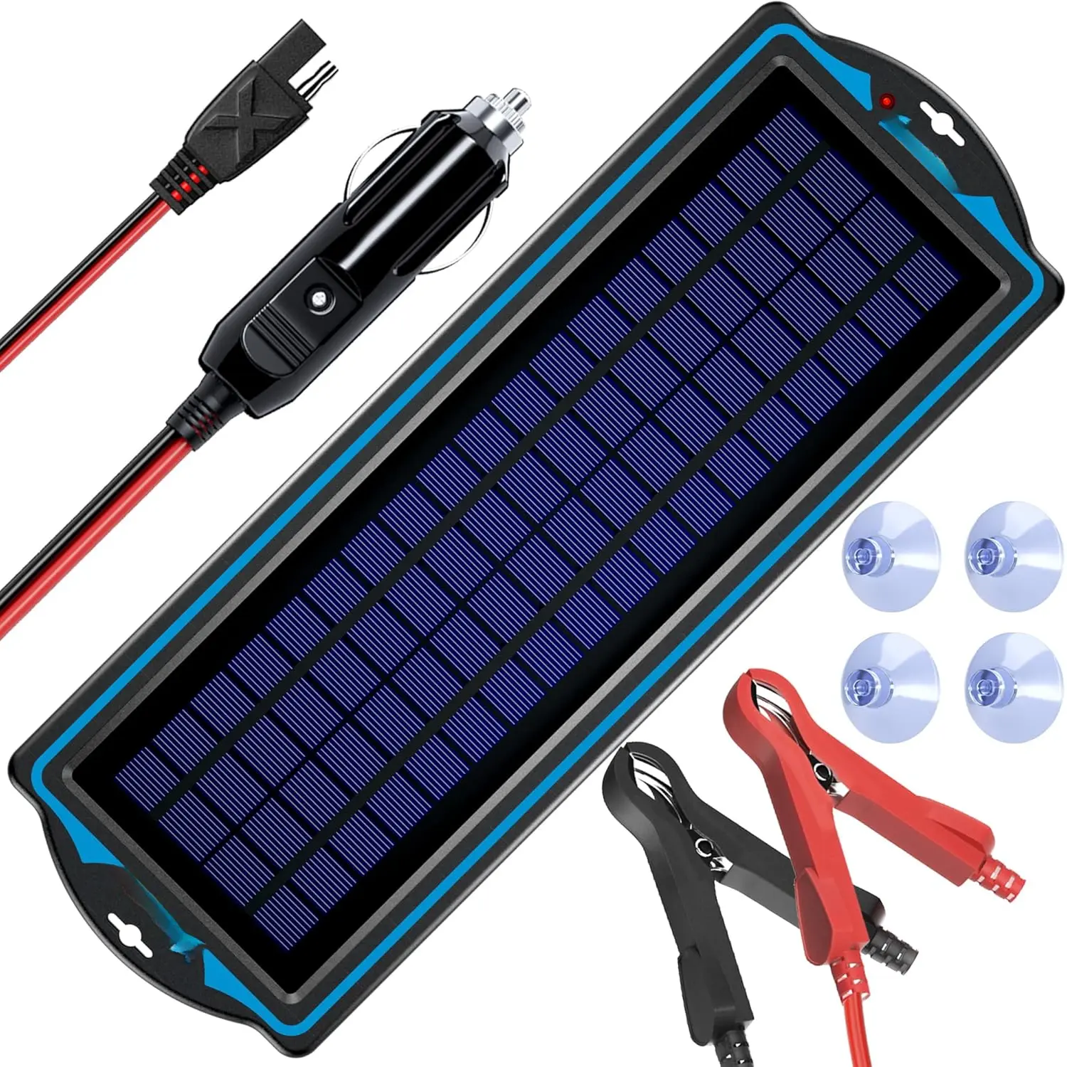12V Solar  Charge: 5W  Portable Solar Panel Kit -  Maintainer Trickle Charger - with Upgrade Built in Charge Controller for  Boat RV Trailer Automotive