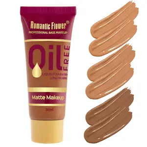 3 Shades Matte Liquid Foundation | Dark Face Makeup Full Coverage Waterproof Oil Control Long Lasting Foundation, Light Coverage, Brown Tone, Form, <1 Fl Oz Capacity