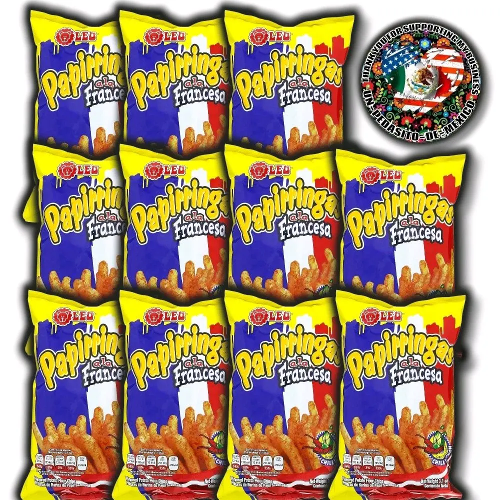 10-pack Leo Papirringas a la Francesa Crunchy Chip Snack