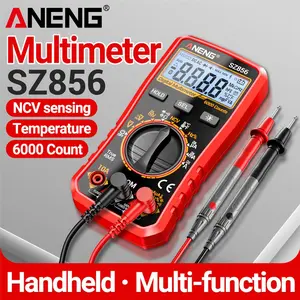 ANENG SZ856: 6,000 true RMS counts, with non-contact voltage (NCV) measurement function; measures AC/DC voltage and current, resistance, temperature and diodes; suitable for electricians and DIY enthusiasts,ohm volt amp meter  smart multimeter emf meter