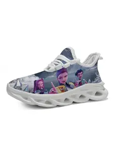 Kids K-Pop Hunter Theme Casual Sports Shoes, Breathable Mesh Upper, All-Season Wear, Unisex Sneakers, Eva Cushioned Sole, Casual Athletic Footwear