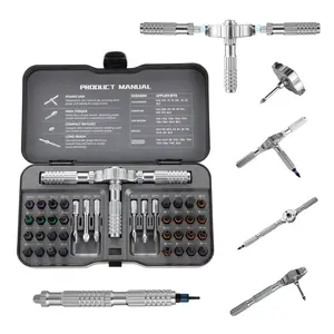 40 in 1 Magnetic Ratcheting Screwdriver Set with T-Handle, Multifunctional Repair Tool Kit for DIY, Electronics, Bicycle & Furniture