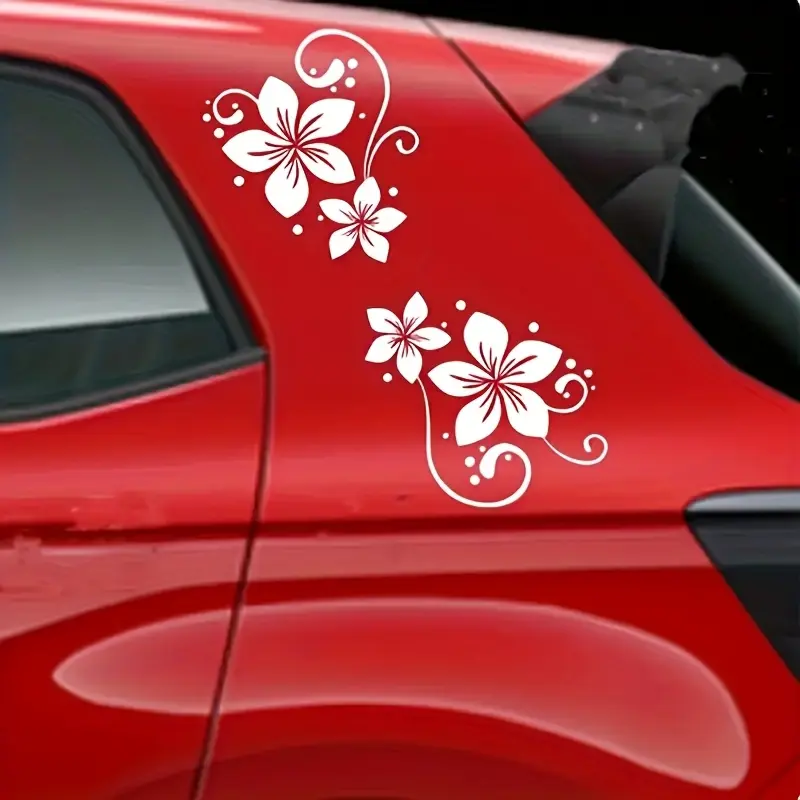 1PC Eye-Catching Romantic Retro Floral Vine Logo Decor Sticker, Car Decals, Car Stickers, Stickers For Cars, Stick on items or home soft furnishing, Fills romantic retro cool atmosphere, making style stand out instantly, Side Decals