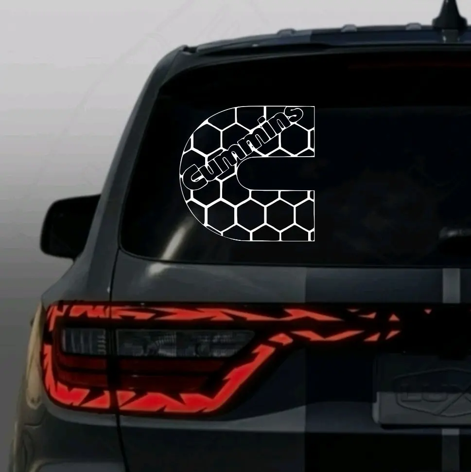 Cummins C in honeycomb, 10" Vinyl window decal