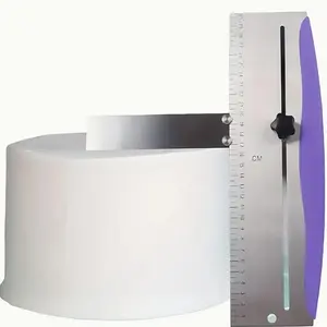 Stainless Steel Cake Cream Scraper, 1 Count Adjustable Height Cake Smoother with Scale, Baking Tool for Home Kitchen Baking House, Baking Utensils Supplies