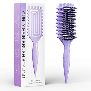 Curly Hair Styling Brush, Curl Defining Detangler Brush for Wet & Dry Hair, Anti-Frizz Reduces Breakage, Gentle Detangling Comb for All Curl Types 3A-4C, Wash Day Styling Tool,hair brush