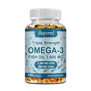 Buporai - Fish Oil Supplement - OMEGA-3 3600MG - Supports Healthy Joints, Eyes, Brain, Immune System - High Absorption Fish Oil