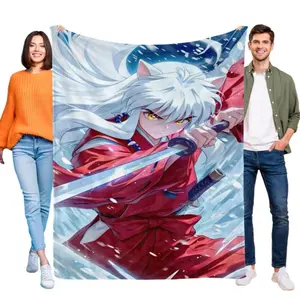 Inuyasha blanket this soft durable flannel blanket Ideal for home or outdoors.it offers cozy warmth and easy maintenance with star appeal 60*80in (150*200cm)