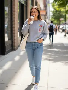 Floral Soda Can Embroidered Sweatshirt