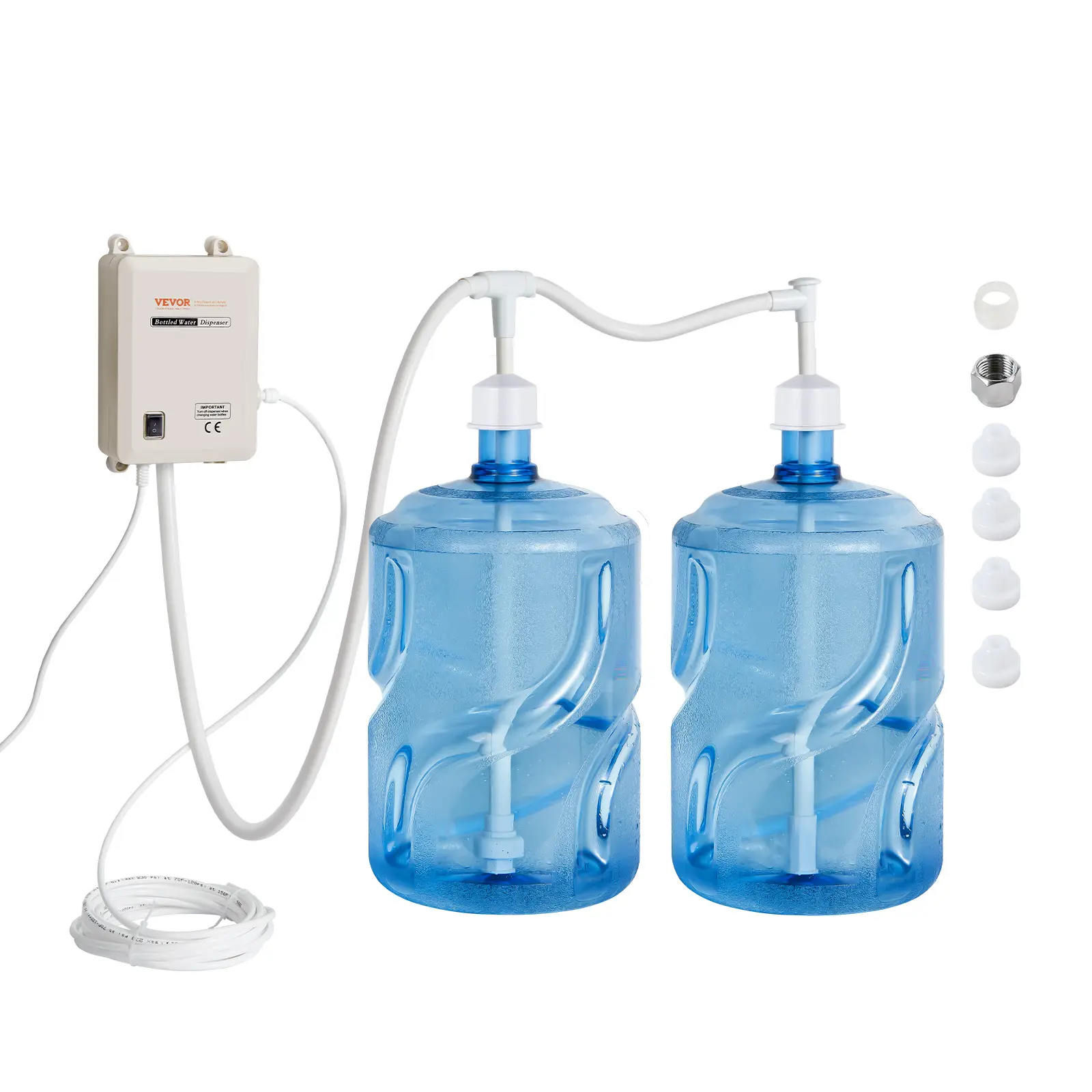 【Summerfinds】VEVOR Bottled Water Dispenser Pump System 2x5 Gallon Dispensing SystemAutomatic Electric Water DispenserDouble-Pipe Water Jug PumpCompatible Use with Coffee/Tea MachineRefrigeratorIce Maker,home essentials