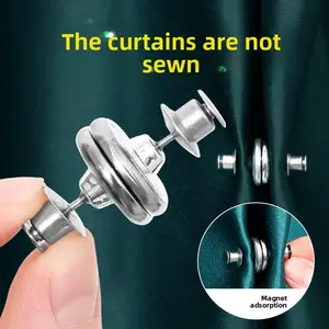 20 Counts Magnetic Curtain Clips with Tacks - Powerful Curtain Magnets Closure - Weighted Magnets for Curtains to Block Light & Secure Drapes No Light Leakage for Home, Bedroom, Office Windows