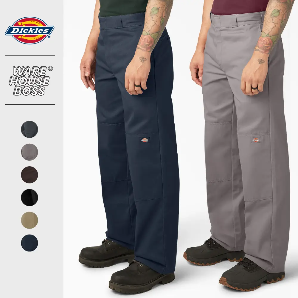 DICKIES Men's 85283 Loose Fit Work Pants Double Knee Work Trousers Cell Phone Pocket Loose Fit Work Uniform Casual Hip Hop Harem 28" to 52"