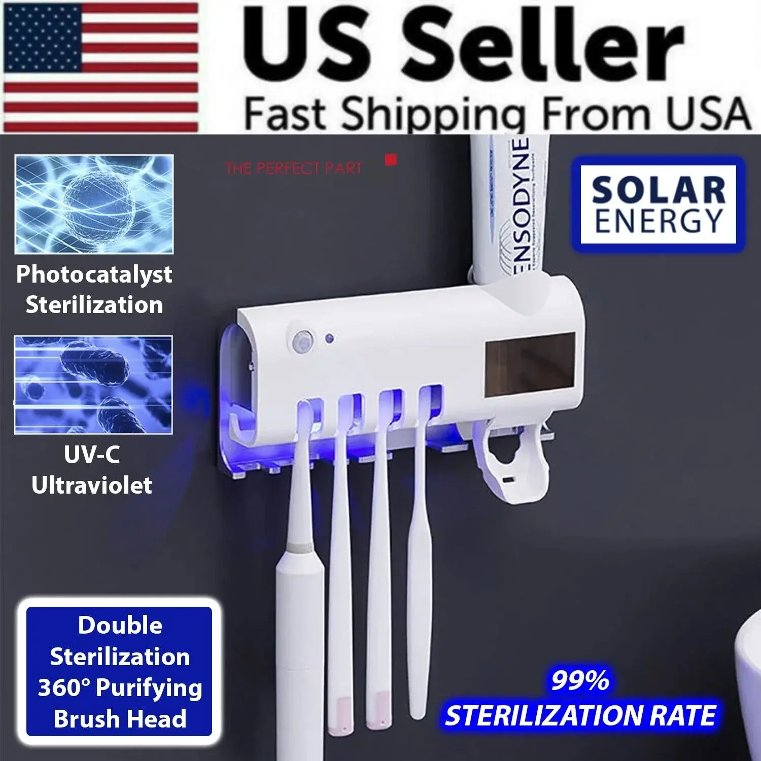 UV Toothbrush Sterilizer & Automatic Toothpaste Dispenser – Keep Your Oral Care Clean and Convenient!