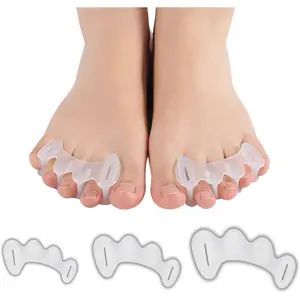 Toe Separators Toe Spacers for Feet Men and Women for Toe Spreader Toe Straightener for Hammer toes, Bunions, Plantar Fasciitis, Hallux Valgus (1 Pair) (Medium)