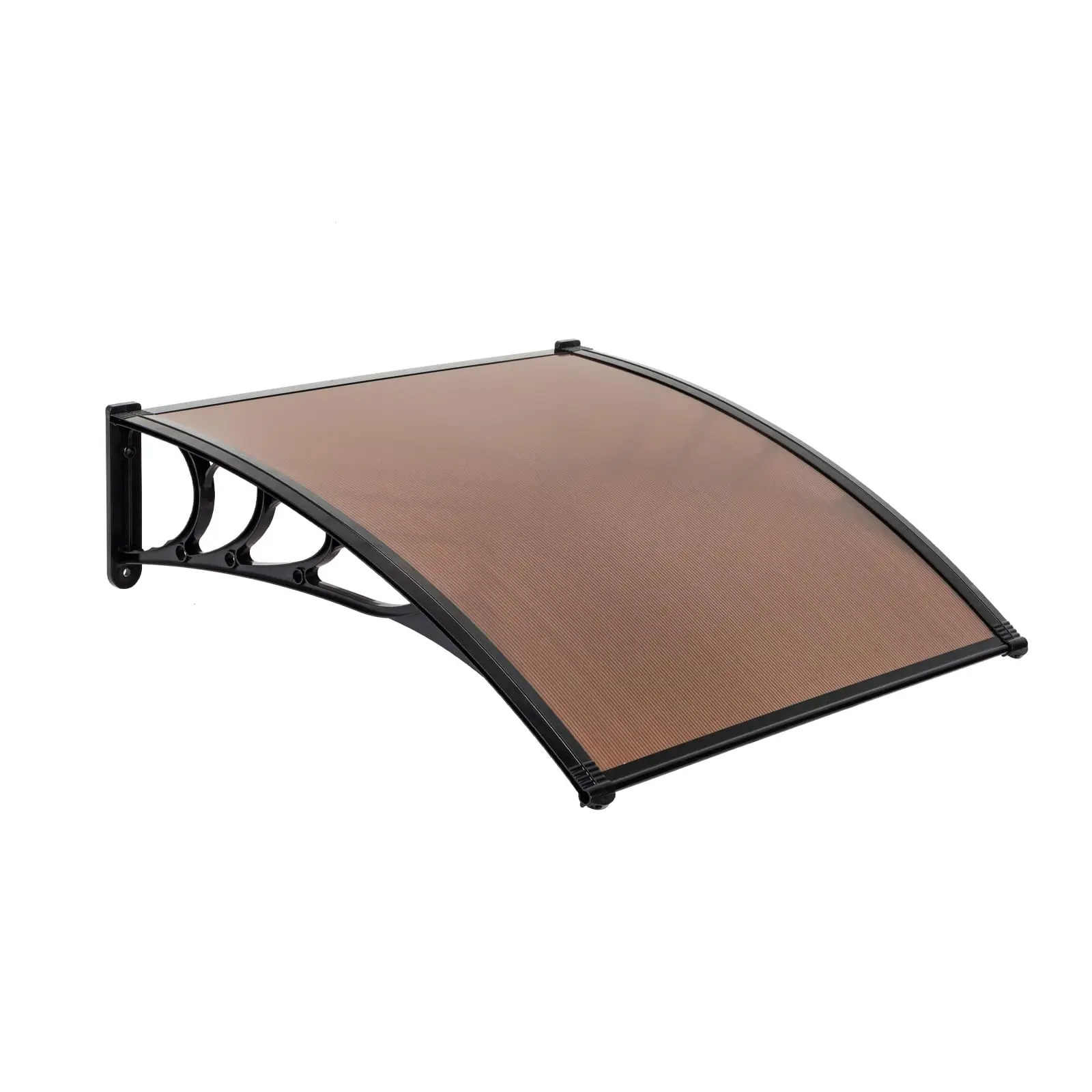40"x40" Window Awning Door Canopy Exterior, Polycarbonate Cover Awnings for Doors Entrance, Front Door Overhang Awning for Sun Shutter, UV, Rain and Snow Protection, Brown