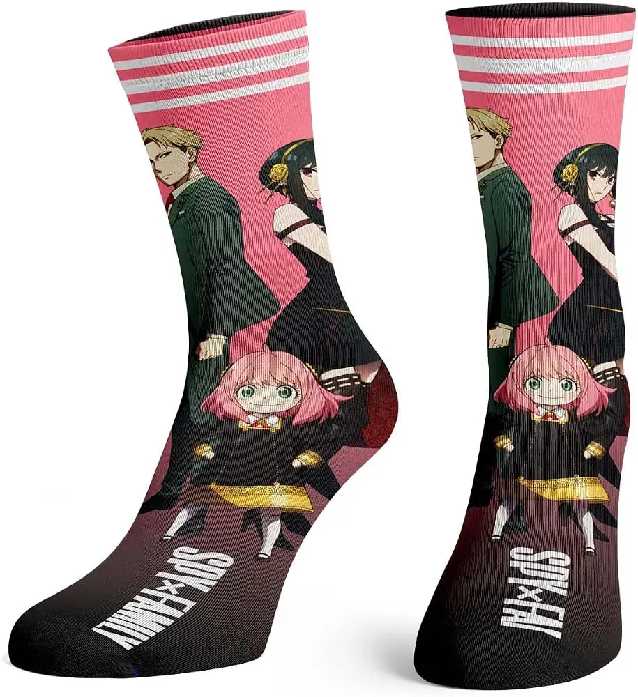Spy x Family Crew Socks For Men Women Manga Anime Anya Loid Yor Sublimated Socks 1 Pair