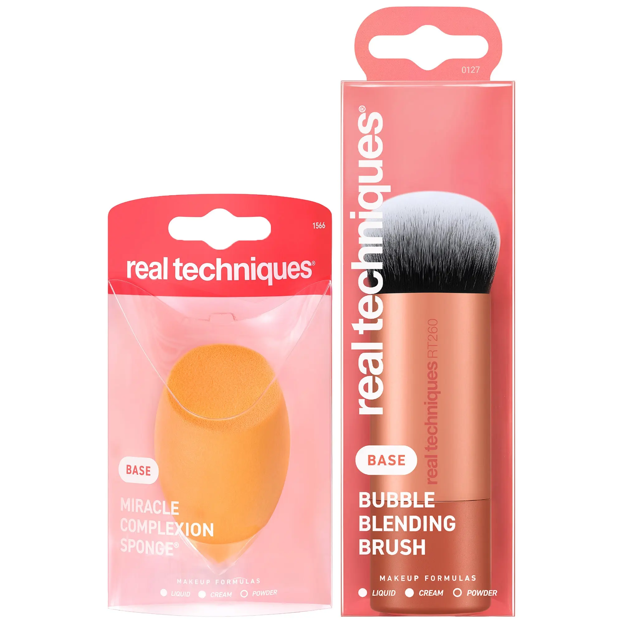 Real Techniques Flawless Makeup Essentials — Bubble Blending Brush + Miracle Complexion Sponge