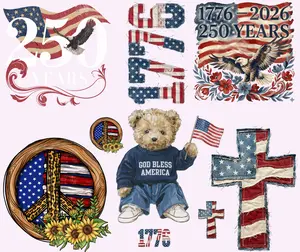 Patriotic 2 Premade Gang Sheet 30*24 with  Full-Size DTF Prints Instant Peel Film for Easy Application Ideal for Apparel Diy Material Diy Craft Decor