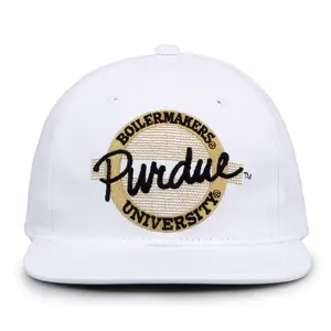 Purdue Snapback Hat Retro Circle Design