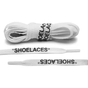 White Off-White Style "SHOELACES" For Sneakers & Casual Footwear. Flat Premium Quality - Multiple Sizes