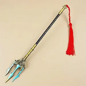 8.66inch 22cm Zinc Alloy Katana Sword Blue Ninja Knife Unsharpened Sabre Safe Blade Original Samurai Sabre Japanese Katana Medieval Blade Cosplay Accessories Prop Gift