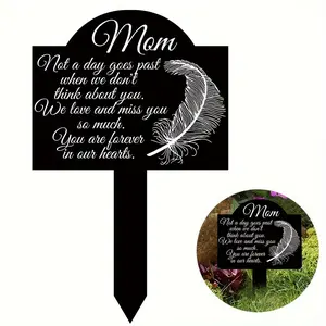 1pc Acrylic Memorial Garden Pile - Remembering Mom Tombstone Plaque for Cemetery Decoration, Easy to Use, Acrylic Cemetery Marker, Outdoor Courtyard Cemetery Decoration, Christmas Decoration