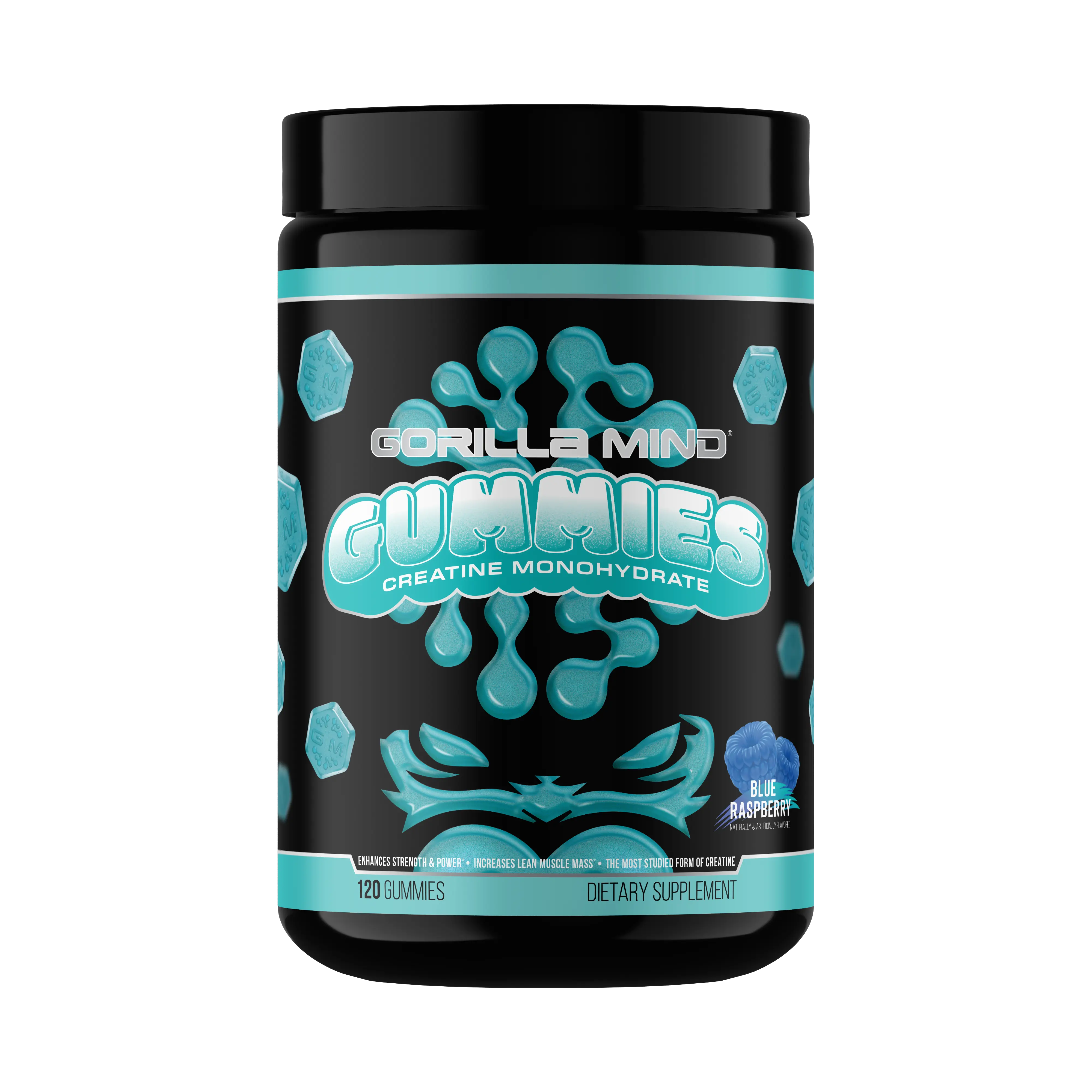 Gorilla Mind Creatine Gummies, Chewable Sugar-Free Creatine Monohydrate, Creapure Purity, HPLC Tested (30 Servings)