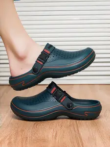 New Men's Hole Shoes Thick Sole Anti-Slip Breathable Fashion Sandals Slipper Comfort Lightweight Outdoor Beach Shoes All Seasons Versatile Summer Walking Shoes Summer Beach Slippers