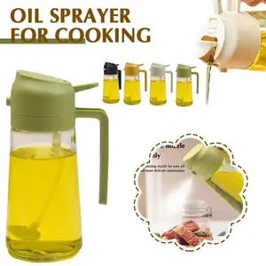 MIUVA Premium Glass Oil Sprayer - 2-in-1 Kitchen Oil Dispenser for Cooking, 16oz/470ml, Ideal for Air Fryer, Salad, Frying, and BBQ Thanksgiving cooking utensils Value Pack Christmas Gift Set Stock Up