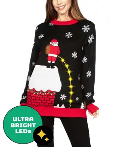 Women's Leaky Roof Light Up Oversized Christmas Sweater