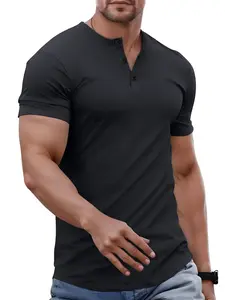 Men's Summer Lightweight Short-Sleeve Henley Shirt T-Shirt, Stylish, Casual, Vacation, Sports, Outing, Gift for Boyfriend or Husband, Fishing, Basketball, Camping, Fitness, Holiday Outfit, Henley Collar Top