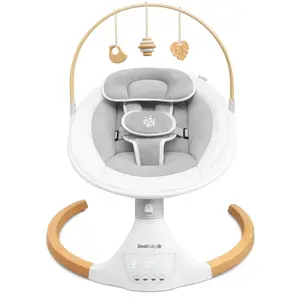 Jool Baby Nova Nature Baby Swing for Newborns - Natural Wood Toys, Electric Motorized Infant Swing, Bluetooth Music, Crib Friendly, Side to Side Motion, Removable Canopy & Netting, Lightweight Portable Design
