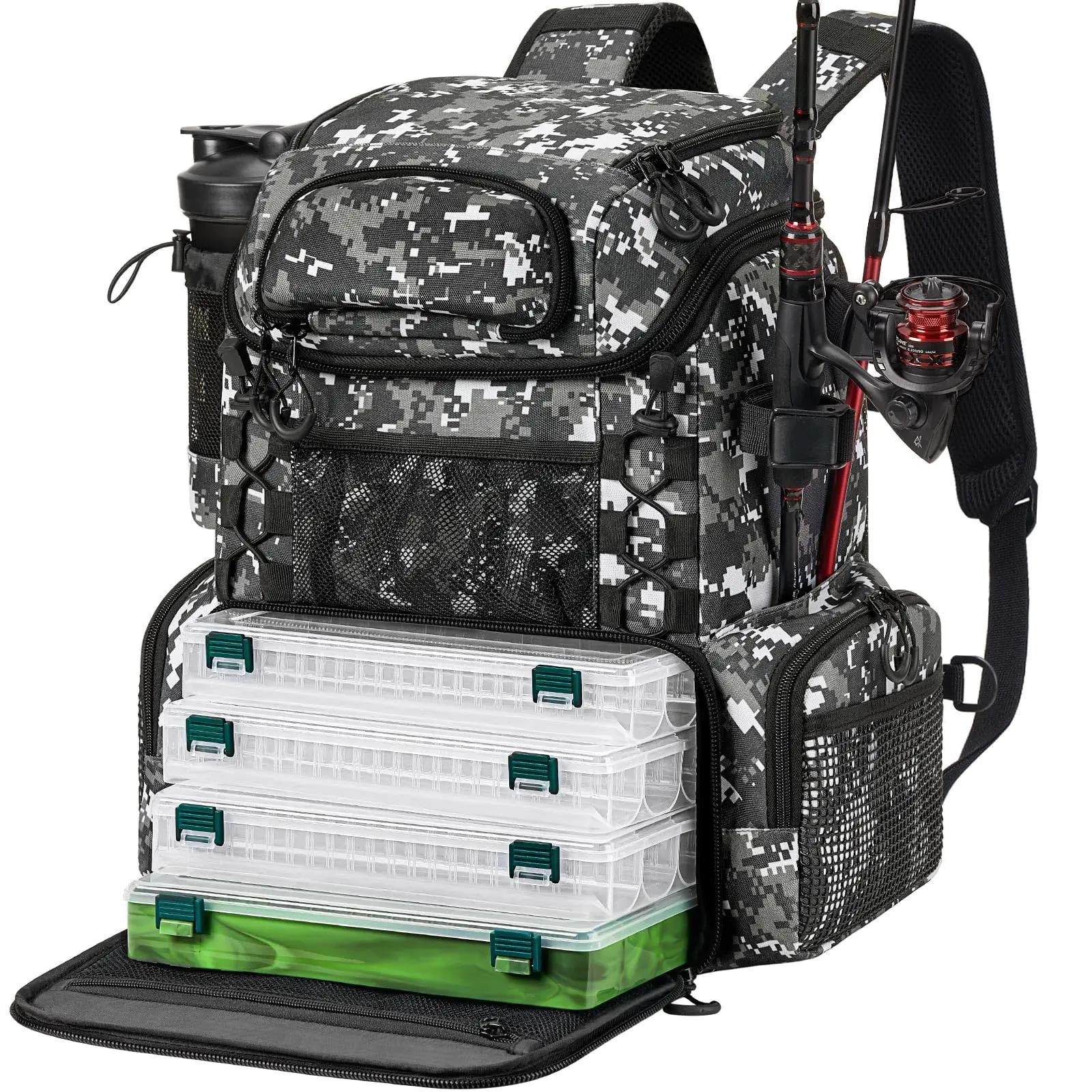 Fishing Backpack, Hatchback Tackle Backpack, Adjustable Storage Fishing Backpack, Gifts For Fishing Lovers
