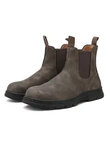 Men Chelsea Boots PU Solid Color Low Heel Comfortable Breathable Classic Simple Men Ankle Boots Footwear Shoe