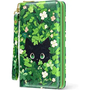 Womens Wallet, RFID Wristlet Wallets for Women, Ladies Clutch Purses, Large Travel Card Holder with Phone Holder