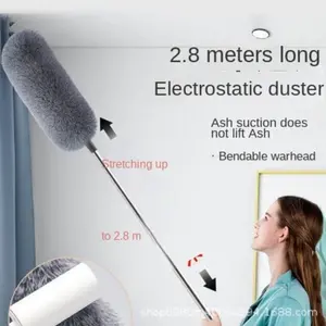 Long Handle Extendable Duster, Reusable Telescopic Household Cleaning Duster, Ceiling Fan Duster, Cleaning Tool for Home and Car