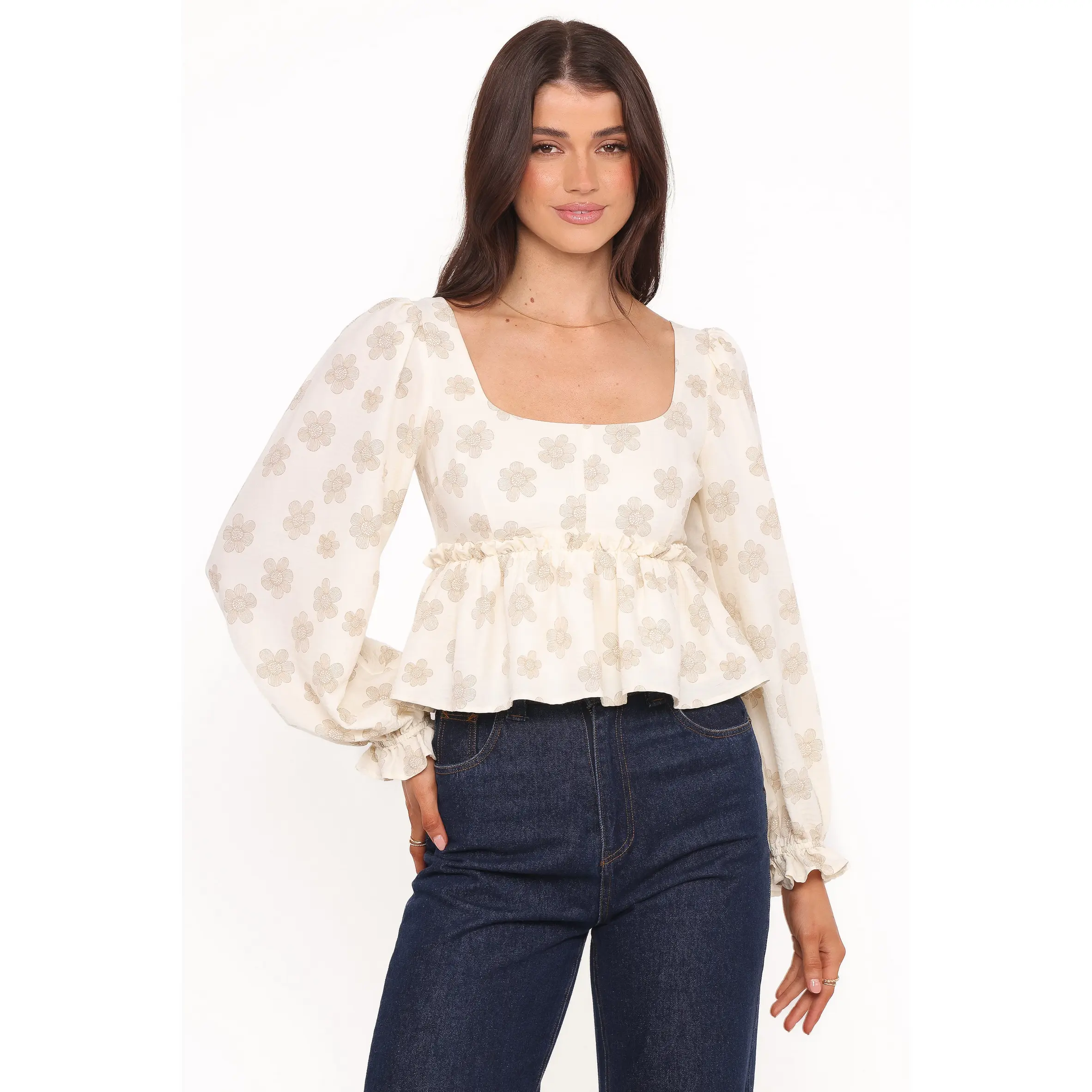 Cielo Top - Sand Beige Floral