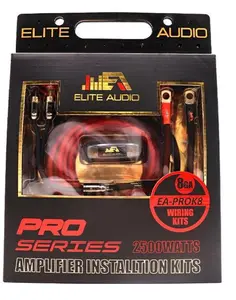 Elite Audio 8 Gauge Amp Kit Pro Series 100% OFC Copper True Gauge Complete Amplifier Wiring Kit