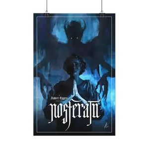 Dark gothic style canvas poster, blue nightmare vintage horror movie art print, classic vampire legend iconic scene wall hanging, premium collector-grade horror enthusiast wall art, perfect Halloween-themed aesthetic decoration