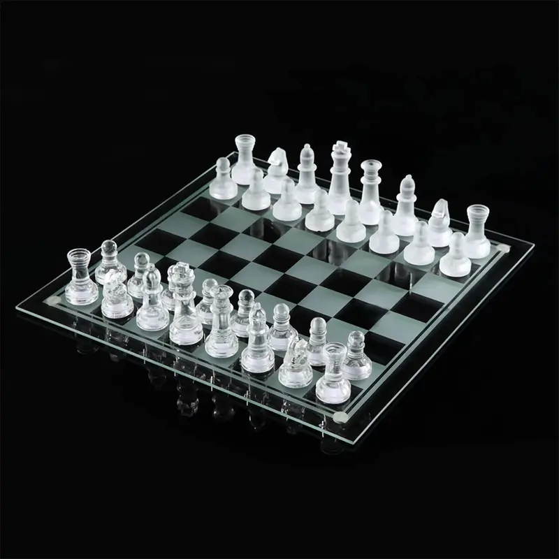 10-in Premium Stem-Infused Glass Chess Set - BPA-Free Chessboard Table Set, Board Games for Family Night, All Skill Levels, Any Occasion Screen-Free Activity, Elegant Home Decor (Toys & Hobbies, Games & Puzzles)