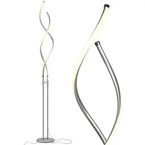 Brightech Embrace - Modern, 40" Tall LED Table Lamp for Living Rooms, End Tables - Adjustable to 66 Inch Floor Lamp - Dimmable, Standing Pole Light for Bedroom, Office