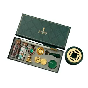 Wax Seal Stamp Set with Gift Box, Includes Multiple Colors Wax Beads, Unique Gifts & Decorations, Comes with Melting Furnace