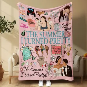 The Summer I Turned Pretty Blanket Ultimate Fan Collection Conrad Jeremiah Design Soft Flannel Throw Perfect Book To Screen Gift TikTok Famous Show Memorabilia Must Have