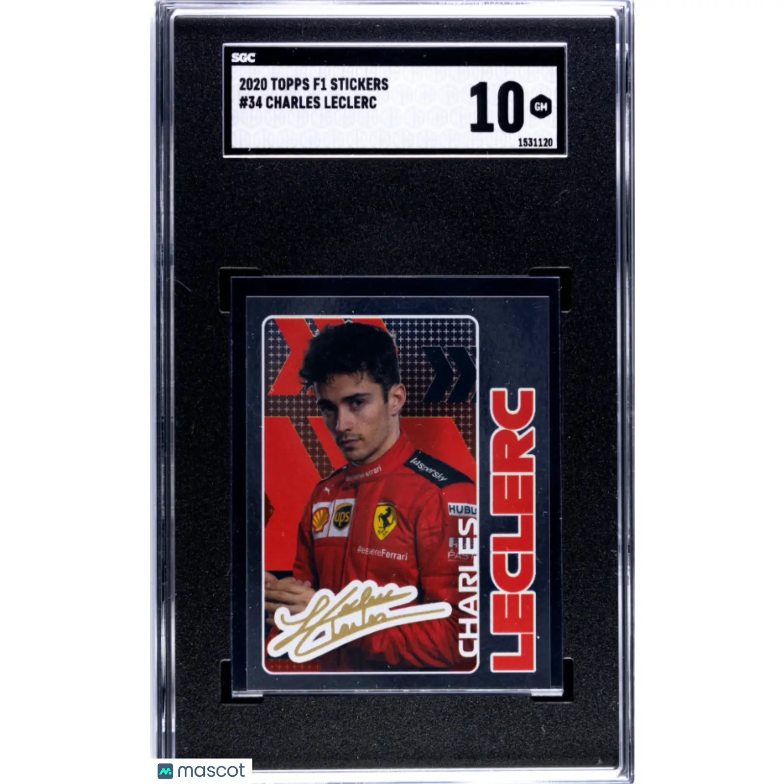 2020 Topps F1 Stickers Charles Leclerc #34 SGC 10