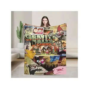 Gravity Falls Cartoon Blanket Ultra Soft Flannel Lightweight Cozy Warm All Season Bedroom Dorm Living Room Couch Sofa Nap Travel Throw Decor Birthday Gift Christmas Gift for Fans Kids Teens Men Women Mystery Style